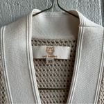 Las Sureñas Rare Mesh Open Knit Tiger Embroidered Button Vest in Beige – Size XS Tan Photo 5
