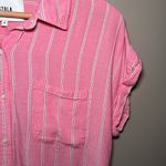 Pistola  Pink and White Striped Cotton Short Sleeve Shirt Photo 1