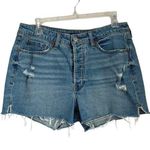 Old Navy  High Rise OG Straight Secret Smooth Pockets Cut Off Denim Shorts Sz 12 Photo 0