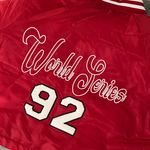 Pretty Little Thing Red Cropped Bomber Racer Jacket Photo 2