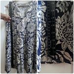 Elliot Lauren Semi Sheer Floral V Neck Gauzy Tier Pocket Dress Large Lightweight Blue Photo 11