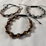 Handmade Pearl bracelets 3 Adjustable Size String stackable different color pearls Photo 0