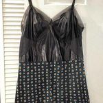 Vintage Kayser Nylon Lace Camisole size 36 Black Flower Geo Print 80s Size M Photo 0