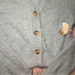 Altar'd State NWT Altar’d State Cropped Fuzzy Light Blue Cozy Sweater Cardigan Women’s Medium Photo 1