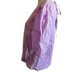 A New Day  Women's Light Purple Short Puff Sleeve Eyelet Top - Size Medium - NWT Photo 4