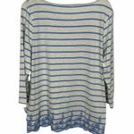 Talbots  Embroidered Striped Tee Shirt Size Large Photo 6
