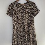 Sea New York 2 Animal Cheetah Print Pleated Mini Dress Cotton Silk EUC Career Brown Photo 0