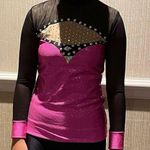 Custom Made Dance Clogging Costume Pink and Black with Rhinestones Photo 0