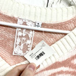 Sadie and Sage Medium One Reason Womens Zebra Print Sweater Pink Ivory V Photo 1