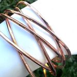 Rose gold tone twisted open cuff bracelet Photo 2