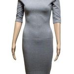 AX Paris Womens Bodycon Dress Cold Shoulder Ribbed Knit Gray Silver Size 8 Photo 0