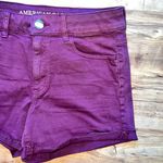 American Eagle  AE Super Stretch Burgundy Maroon Hi Rise Shortie Shorts  Photo 1