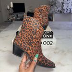 Jessica Simpson New  Ostelle Leopard Rhinestone Western Booties Womens Size 7 Photo 1