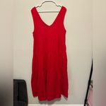Quince 100% Organic Cotton Gauze Tiered Maxi Dress Wild Cherry Size L Red Size L Photo 6
