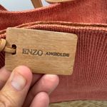 Enzo Angiolini  Woven Straw Bottom Tote Bag Purse Coral Pink Photo 2