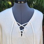 Joie  Larken V-Neck Lace Up Pullover Sweater Photo 5