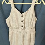 Romeo + Juliet Couture : Ivory/Tan Jumpsuit- adjustable straps, pockets, wide leg-M Photo 5