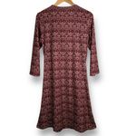 prAna Twist Front Faux Wrap Dress Ikat Print 3/4 Sleeve Stretch Size Large Photo 5