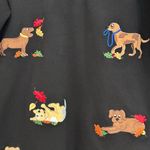 Bechamel Vintage Dog Applique Long Sleeve Polo Black Size M Photo 4