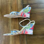Kate Spade floral satin strappy sandals, blue white pink size 7 1/2 Photo 2