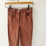 Wilfred Aritzia  Free Chocolate Brown Straight Leg High Rise Denim Jean 4 Photo 4