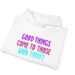 Handmade Good Things Come To Graphic White Women's Hoodie Size S Photo 1