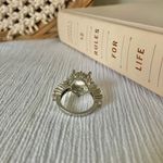 Huge Statement Round Cut Edwardian Ring “Cymbeline” Crystal Clear Silver Cocktail Jewelry Photo 8
