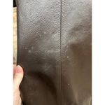 leather trench coat brown double breasted Vintage 1970s sz 7 Photo 11