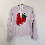 Kate Spade Women's Strawberry Hooded Sweatshirt Kate Spadex Target Cream MEDIUM IN HAND NWT Photo 4