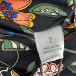 T Tahari NEW  A-Line Skirt Black/Rust Floral Print Side Split Size 2 Modest Fairy Photo 4