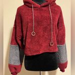 Hello Miss NWOT  Red and Gray Pullover Cropped Hoodie size medium Photo 0