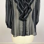 White House | Black Market Semi Sheer Ruffle Button Down Photo 40