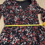 Lucy Paris NEW  Red/Black Floral Wrap w/ Side Tie & Ruffle Sleeve/Skirt Photo 10