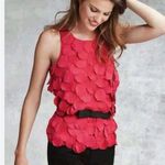 Ann Taylor  Lacy Ruffle/Petal Shell Dark Pink, Red Sz 6P Photo 0