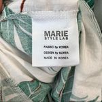 Tropical dress women's M palm leaf print ruffle short sleeve high low midi beach Green Size M Photo 8