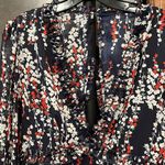 Navy ruffled open back dress. Photo 1