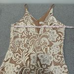 Dress the Population  Ivory Sheer Crochet Lace Marion Crop Pant Jumpsuit M Photo 9