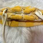 ZARA  Yellow and Cream Beaded Gingham Crossbody/Shoulder Bag Photo 9