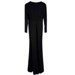 NWT Ieena by Mac Duggal #26514 Plunging Long Sleeve Pearl Keyhole Gown Black 0 Photo 10