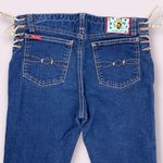 Mudd Vintage Y2K 2000’s Dark Blue Denim Lace Up Hips High Rise Flare Leg Jeans Photo 9