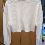 SheIn - Beige V-neck Drop Shoulder Rib-knit Crop Tee Photo 3