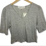 Hiatus  grey half puff sleeve v-neck tee XL new Photo 2