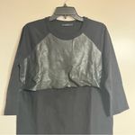 COS Women’s ‎ Black 3/4 Sleeve Knee Length Dress Front Leather Panel Size Medium Photo 1