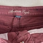American Eagle Maroon Frayed Hem Shorts Photo 6