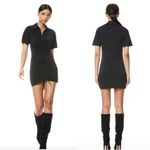 Alice + Olivia Alice‎ + Olivia Marsha Ruched Polo Mini Dress Womens Size XS Black Bodycon *FLAW Photo 1