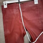 Theory - Burgundy Piped Leather Skinny Pants Size0 Photo 8