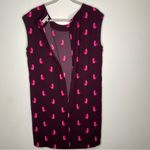 Loft  Smitten Kitten Kitty Cat Shift Mini Dress in size M. Maroon Pink Cats Photo 2