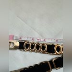 Women's Gold Tone Metal Rings Elastic Stretch Belt – Fashion Waistband Accessory Black Photo 6