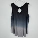 Terra & Sky  tank top 14W V neck tie back ombre cotton black soot gray 0X NEW Photo 2