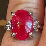 Red sapphire S925 silver ring size 6.5 Photo 8
